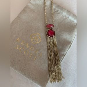 Kendra Scott crimson red tassel necklace